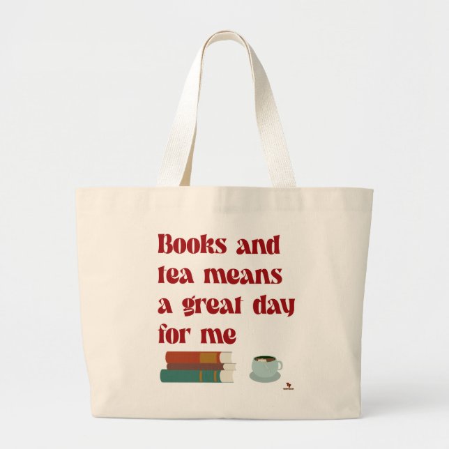 Bolso De Tela Gigante Books Tea Great Day for Me Cosy Reader Slogan (Frente)