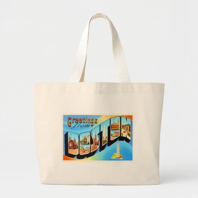 Bolso De Tela Gigante Boston Massachusetts MAMÁES recuerdo de viajes vin (Frente)