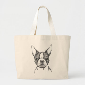 BOLSO DE TELA GIGANTE BOSTON TERRIER OVERSIZED TOTE BAG