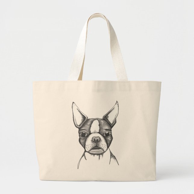 BOLSO DE TELA GIGANTE BOSTON TERRIER OVERSIZED TOTE BAG (Frente)