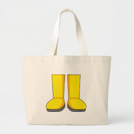 Bolso De Tela Gigante Botas de lluvia amarillas de goma