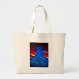 Bolso De Tela Gigante Botella azul y luces