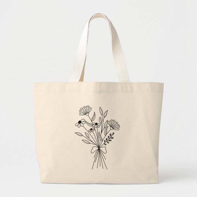 Bolso De Tela Gigante Bouquet Wildflower Garden (Frente)