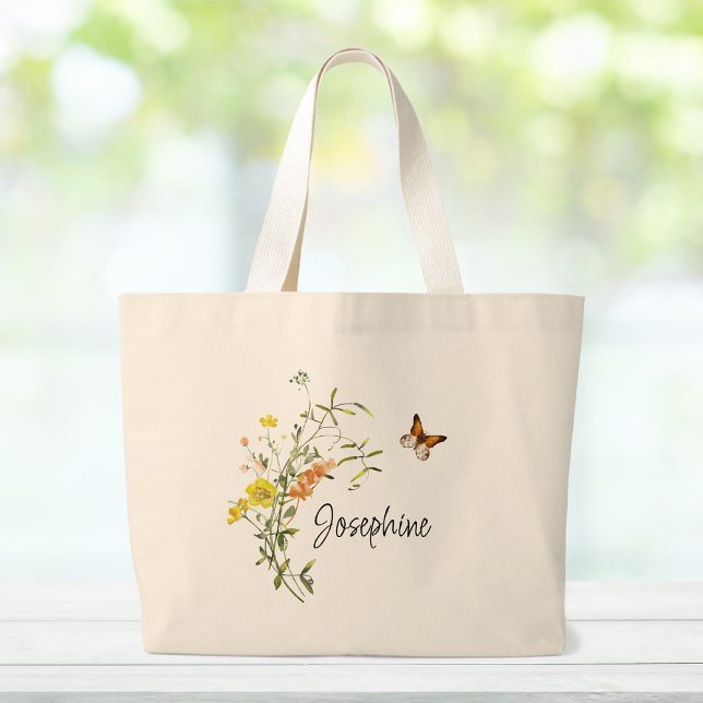 Bolso De Tela Gigante Bouquet Wildflowers Bridesmaid Tote Bag (Subido por el creador)