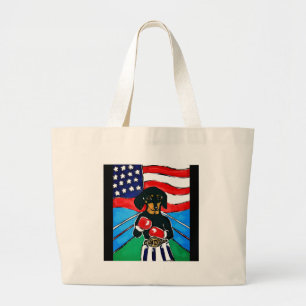 Bolso De Tela Gigante Boxer Dachshund