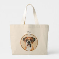 Boxer Dog Fawn Pintura De Perro Sin Recortar Arte 