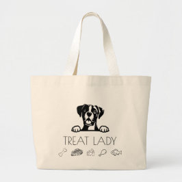 Bolso De Tela Gigante Boxer "Treat Lady"