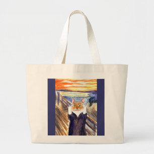 Bolso De Tela Gigante Brezo el gato en el grito