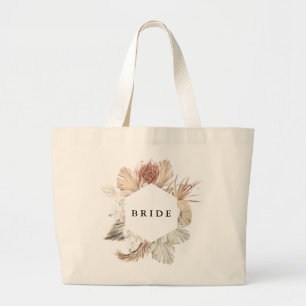 Bolso De Tela Gigante Brien Squad Pampas Grasas Secas Floral Tropical