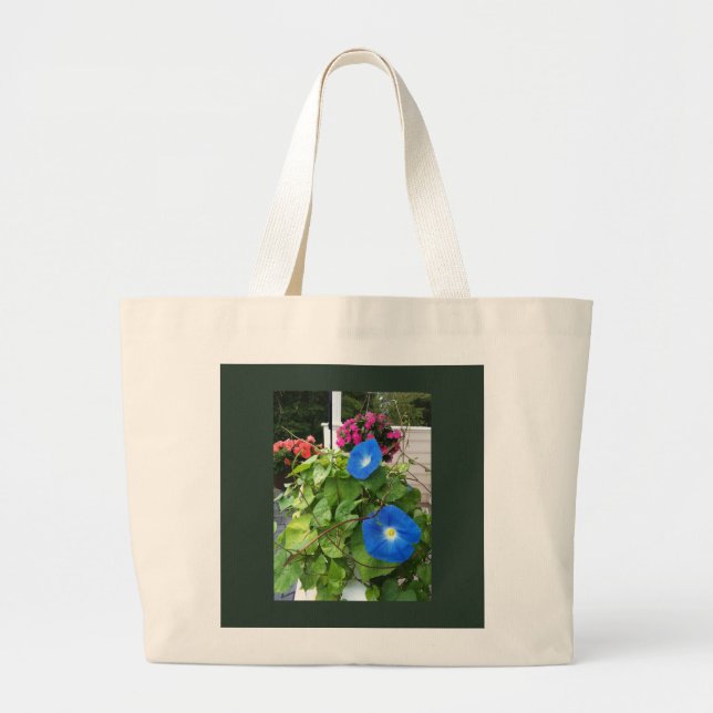 Bolso De Tela Gigante Brilliant Blue Morning Glories (Frente)