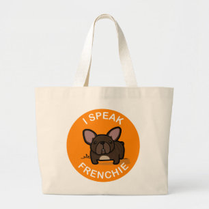 Bolso De Tela Gigante Brindle anaranjado hablo Frenchie