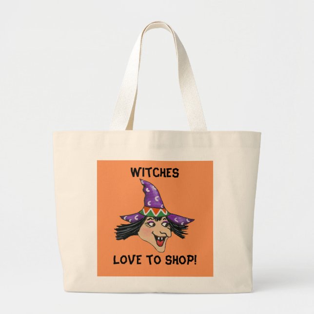 Bolso De Tela Gigante Bruja (Frente)