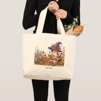 Bolso De Tela Gigante Bruja Gato de Halloween Cute Herbología Personaliz