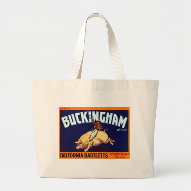 Bolso De Tela Gigante Buckingham Brand California Bartletts (Frente)