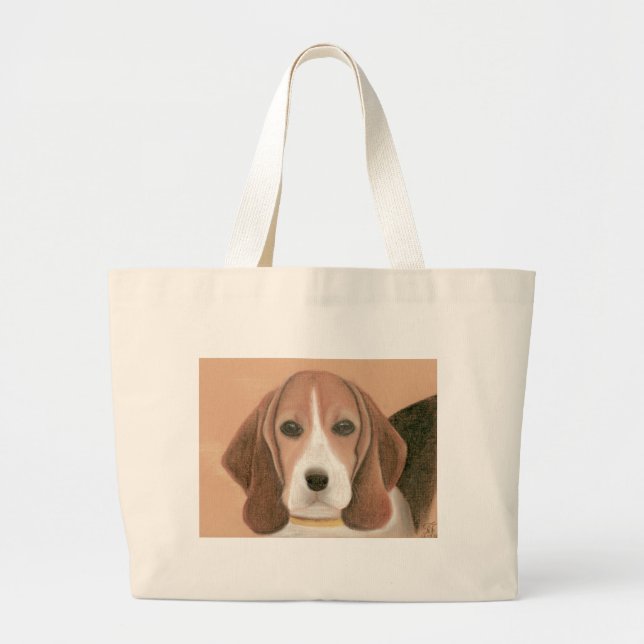 Bolso De Tela Gigante Buen perro inteligente. Pastel (Frente)