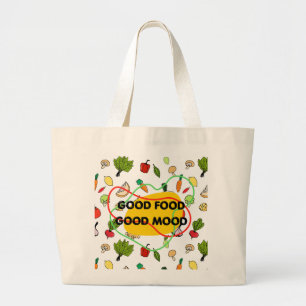 Bolso De Tela Gigante Buena comida, diseño de Buen Humor, comida diverti