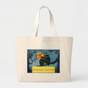 Bolso De Tela Gigante Búho Árbol Noche Luna Llena Halloween