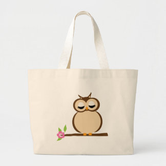Bolso De Tela Gigante búho de dibujos animados lindo