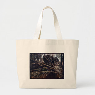 Bolso De Tela Gigante Búho Nocturno Antiguo Rackham
