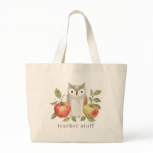 Búho y manzanas de acuarela para maestros