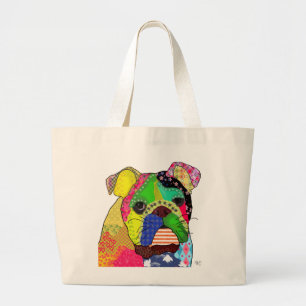 Bolso De Tela Gigante Bulldog de trabajo en mosaico