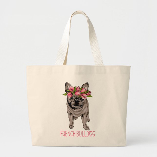 Bolso De Tela Gigante Bulldog francés lindo Lover Gift Funny Frenchie (Frente)