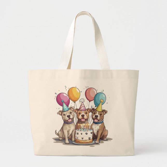 Bolso De Tela Gigante Bulldoges de Birday Pit (Frente)
