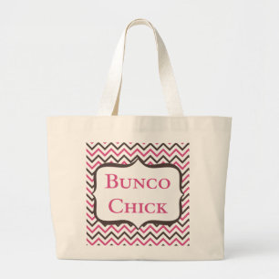 Bolso De Tela Gigante Bunco Chick Con Diseño Chevron