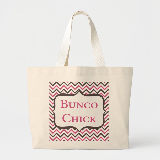 Bolso De Tela Gigante Bunco Chick Con Diseño Chevron (Frente)