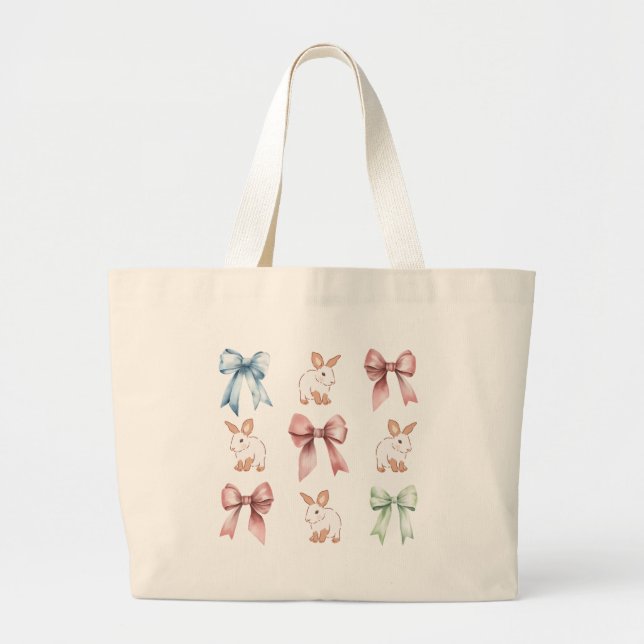 Bolso De Tela Gigante Bunnies and Bows Drawstring Backpack (Frente)