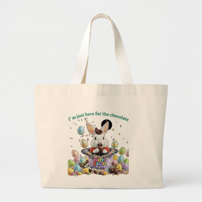 Bolso De Tela Gigante Bunny Kisses and Chocolate wishes (Frente)