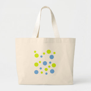 Bolso De Tela Gigante Burbujas Felices Funky Amarillas y Azules
