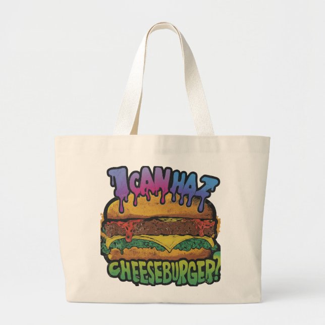 Bolso De Tela Gigante "burgur del queso": (Frente)