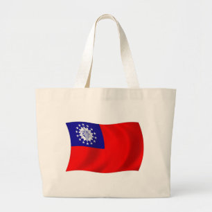 Bolso De Tela Gigante Burma Flag Tote Bag
