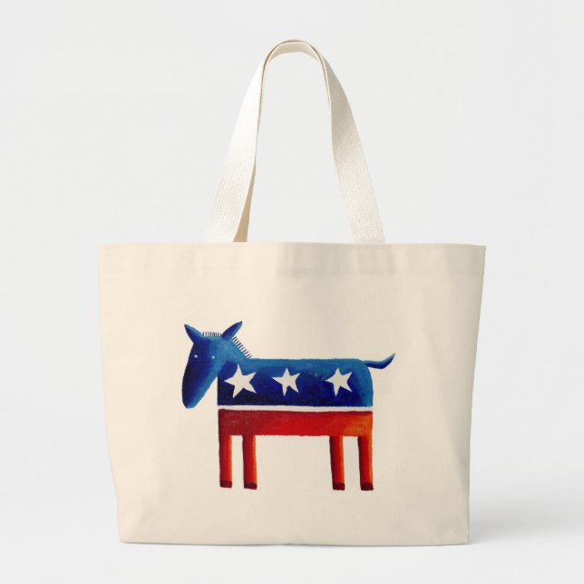 Bolso De Tela Gigante Burro Demócrata (Frente)