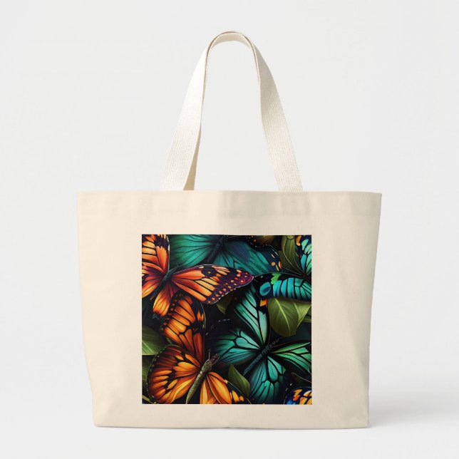 Bolso De Tela Gigante  Burst–Butterflies in Motion (Frente)