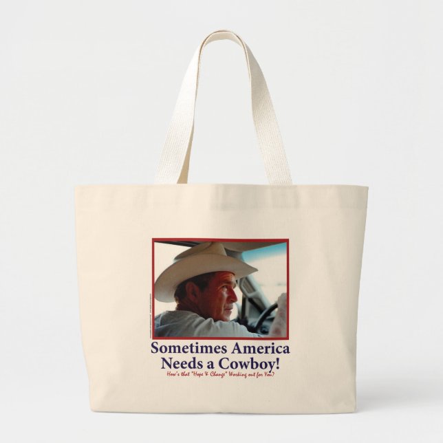 Bolso De Tela Gigante BUSH-GORRA.-White-Cowboy-eps (Frente)