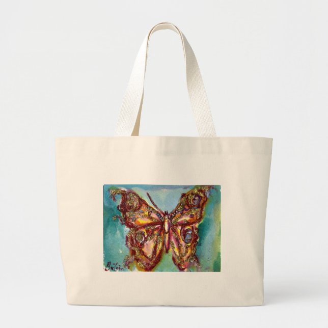BOLSO DE TELA GIGANTE BUTTERFLY IN GOLD SPARKLES (Frente)