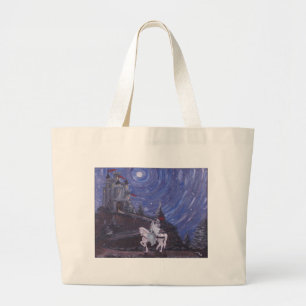 BOLSO DE TELA GIGANTE CABALLERO ILUMINADO POR LA LUNA