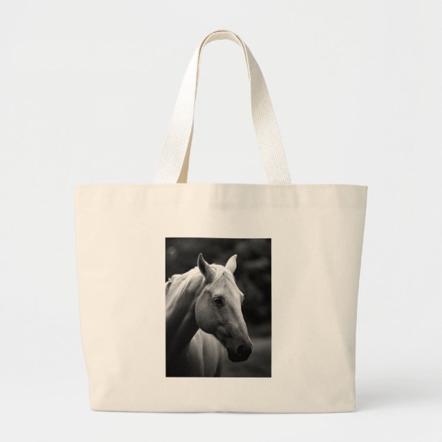 Bolso De Tela Gigante Caballo blanco negro (Frente)