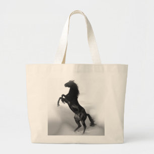 Bolso De Tela Gigante Caballo blanco negro