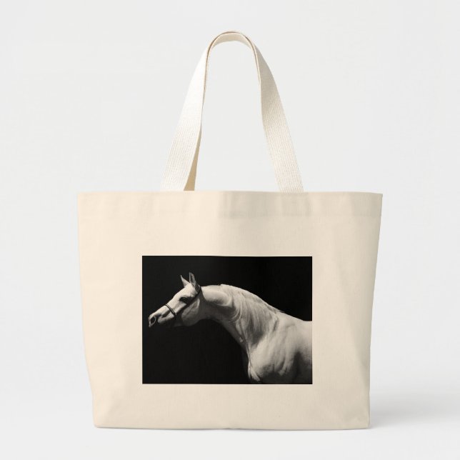 Bolso De Tela Gigante Caballo blanco y negro (Frente)