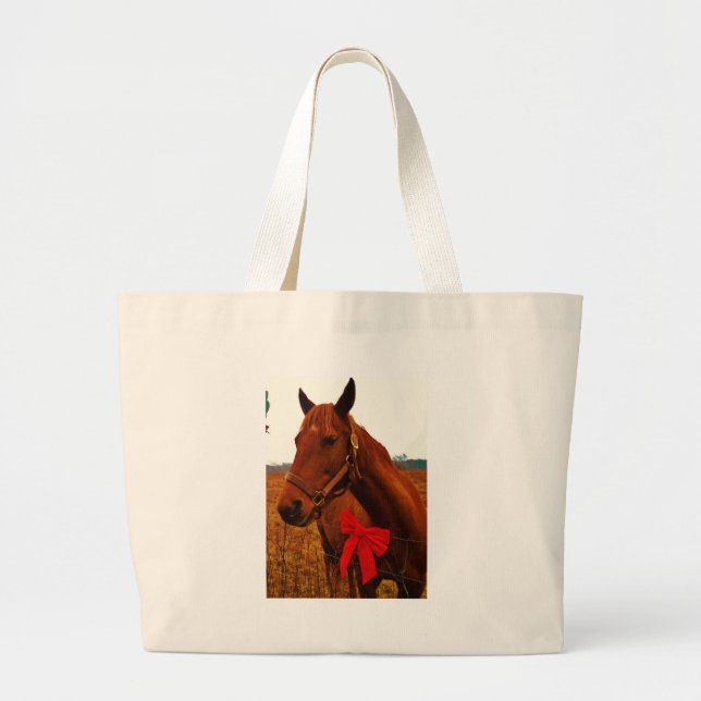 Bolso De Tela Gigante Caballo con arco rojo (Frente)