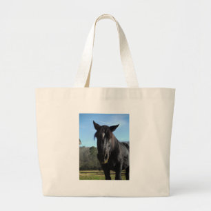 Bolso De Tela Gigante Caballo de Borrador Negro rescatado