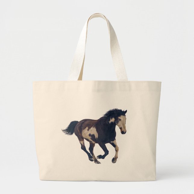 Bolso De Tela Gigante Caballo de pintura Pinto americano de Galloping Wi (Frente)