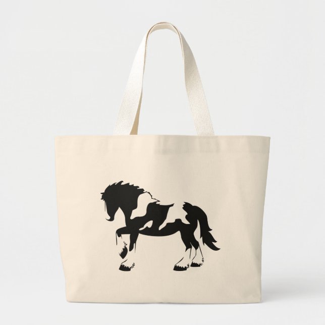 Bolso De Tela Gigante Caballo de proyecto manchado (Frente)
