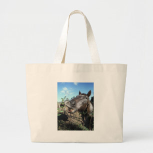Bolso De Tela Gigante Caballo marrón de cara divertida