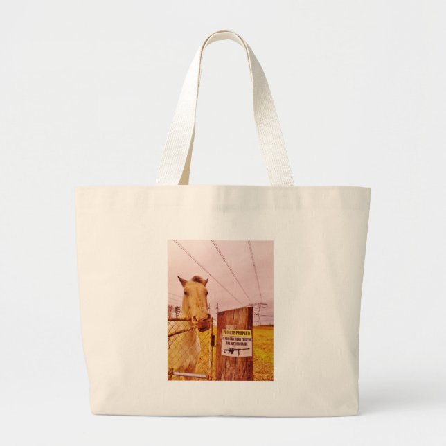 Bolso De Tela Gigante Caballo Pink Private Property (Frente)
