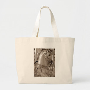 Bolso De Tela Gigante Caballo Sepia