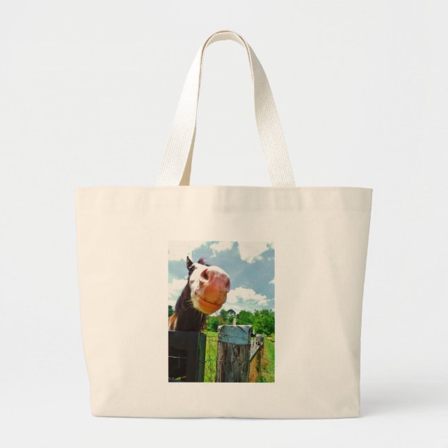 Bolso De Tela Gigante Caballo sonriente (Frente)
